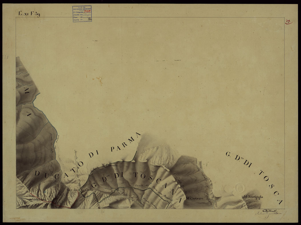 (N:16577) FOGLI IN NETTO D'UNA PARTE DEGLI ANTICHI RILIEVI DELLA SPEZIA SCALA DI 1: 9450 - FOGLIO 39. (CA002630) Carte e stampe antiche: riproduzione a colori su carta (formato A1)