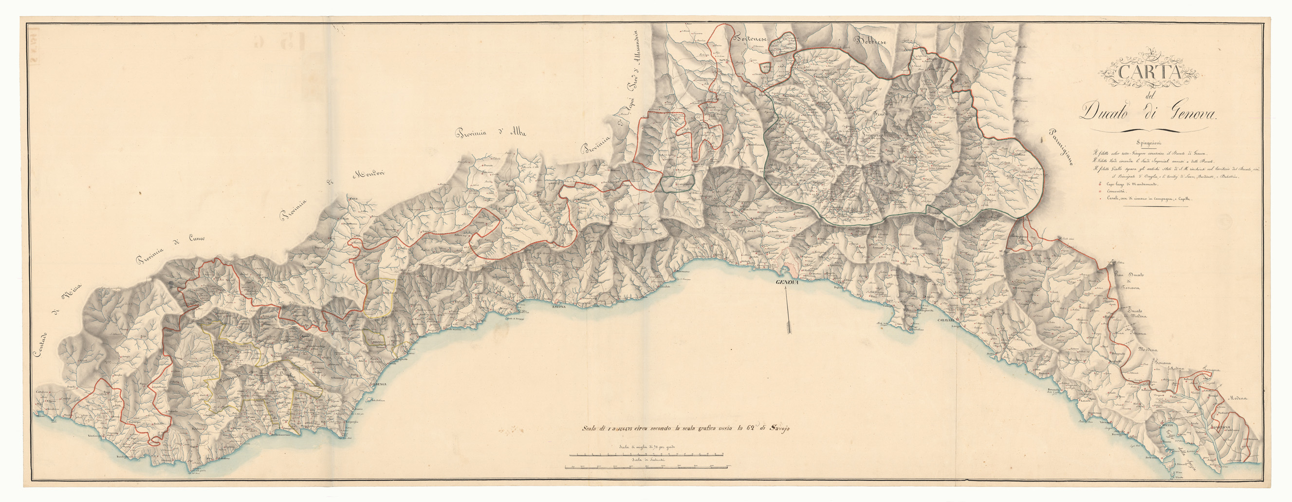 (N:1841) CARTA DEL DUCATO DI GENOVA (CA002875) Carte e stampe antiche: riproduzione a colori su carta (formato A1)