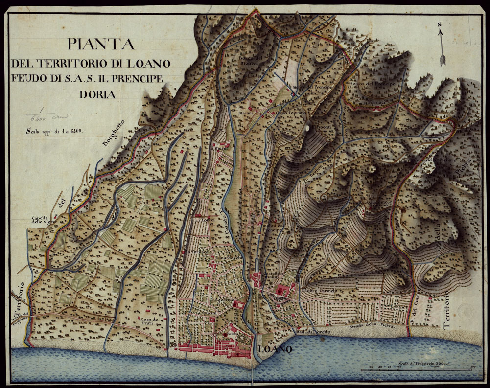 (N:13565) PIANTA DEL TERRITORIO DI LOANO FEUDO DI S.A.S. IL PRINCIPE DORIA (CA002908) Carte e stampe antiche: riproduzione a colori su carta (formato A1)