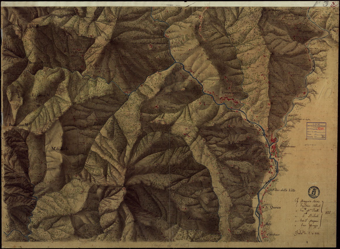 (N:4091) CARTA DI UNA PARTE DELLA RIVIERA DI PONENTE DA VARAZZE A SESTRI - FOGLIO 3. (CA002961) Carte e stampe antiche: riproduzione a colori su carta (formato A1)