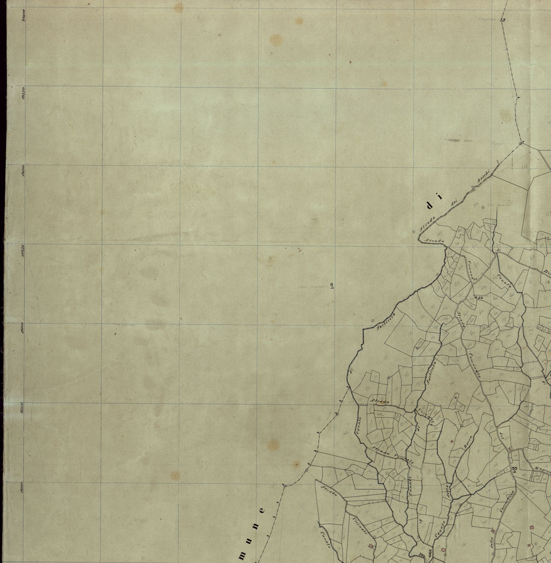 (N:12110) MAPPA ORIGINALE DEL COMUNE DI ORTONOVO - FOGLIO 1 (CA003035, CA003036, CA003037, CA003038, CA003039, CA003040) Carte e stampe antiche: riproduzione a colori su carta (formato A1)