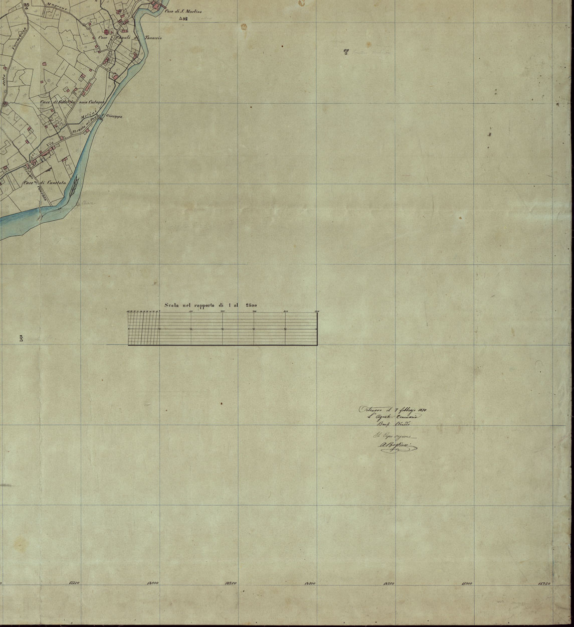 (N:12110) MAPPA ORIGINALE DEL COMUNE DI ORTONOVO - FOGLIO 1 (CA003035, CA003036, CA003037, CA003038, CA003039, CA003040) Carte e stampe antiche: riproduzione a colori su carta (formato A1)