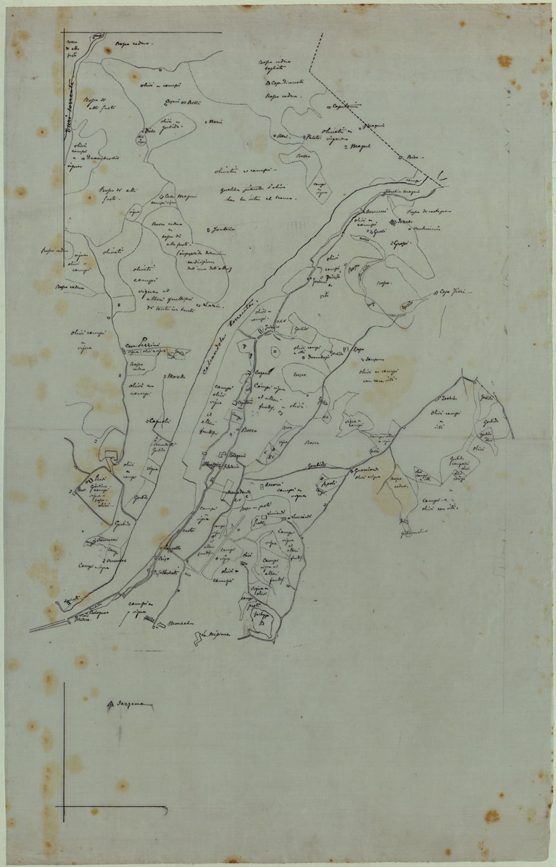(N:23847) COMUNE DI ORTONOVO LUCIDI DI CAMPAGNA - FOGLIO 11 (CA003118) Carte e stampe antiche: riproduzione a colori su carta (formato A1)