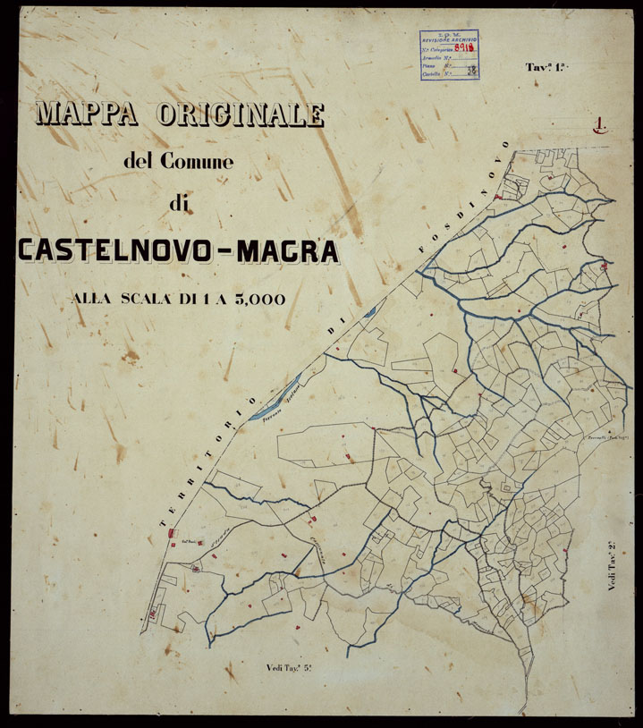 (N:12137) MAPPA ORIGINALE DEL COMUNE DI CASTELNUOVO MAGRA ALLA SCALA DI 1 A 5.000 -  TAVOLA 1 (CA003135) Carte e stampe antiche: riproduzione a colori su carta (formato A1)