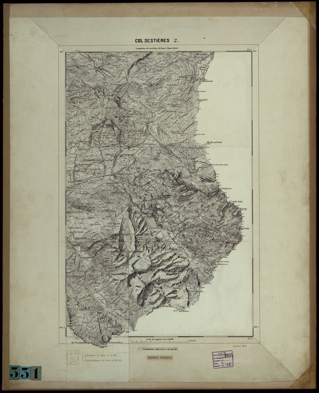 (N:23867) COL SESTIERES 2 (CA003167) Carte e stampe antiche: riproduzione a colori su carta (formato A1)