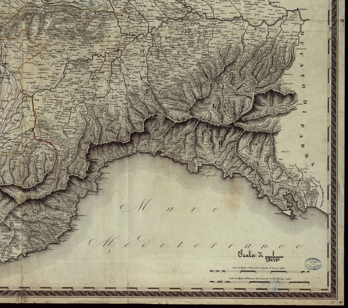 (N:23969) CARTA COROGRAFICA DEGLI STATI DI TERRA FERMA DI S.M. IL RE DI SARDEGNA DIVISA IN PROVINCIE E IN CANTONI DE' MANDAMENTI SECONDO LA RECENTE FISSAZIONE FATTANE CO' REGI EDITTI (CA003238, CA003239, CA003240, CA003241) Carte e stampe antiche: riproduzione a colori su carta (formato A1)