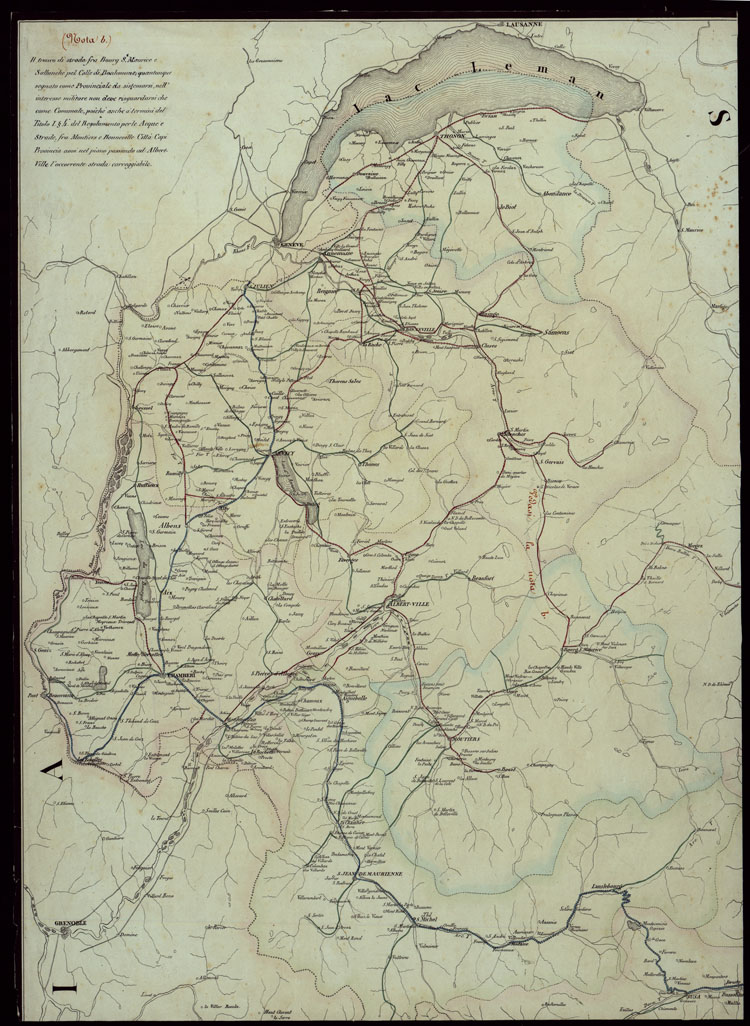 (N:6098) CARTA STRADALE DEGLI STATI DI TERRA FERMA DI S.M. (CA003248) Carte e stampe antiche: riproduzione a colori su carta (formato A1)