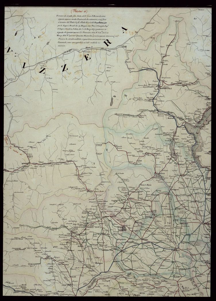 (N:24112) CARTA STRADALE DEGLI STATI DI TERRA FERMA DI S.M. (CA003249) Carte e stampe antiche: riproduzione a colori su carta (formato A1)
