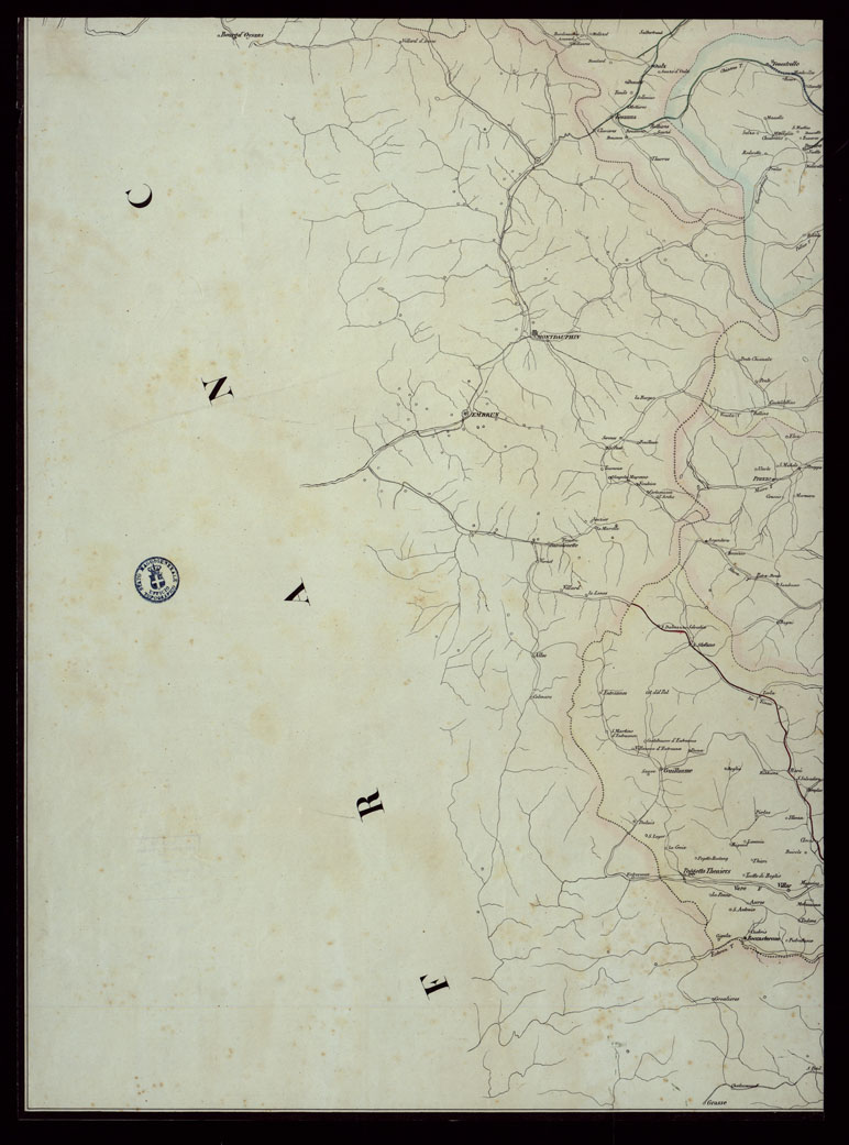 (N:24115) CARTA STRADALE DEGLI STATI DI TERRA FERMA DI S.M. (CA003251) Carte e stampe antiche: riproduzione a colori su carta (formato A1)