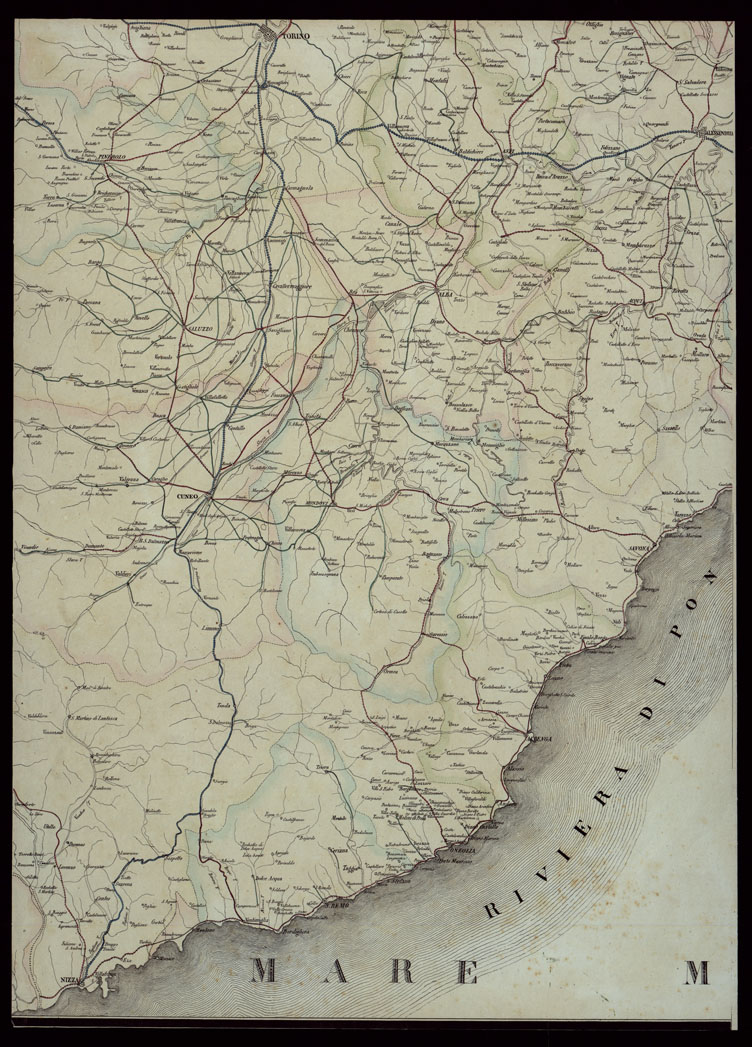 (N:24243) CARTA STRADALE DEGLI STATI DI TERRA FERMA DI S.M. (CA003252) Carte e stampe antiche: riproduzione a colori su carta (formato A1)