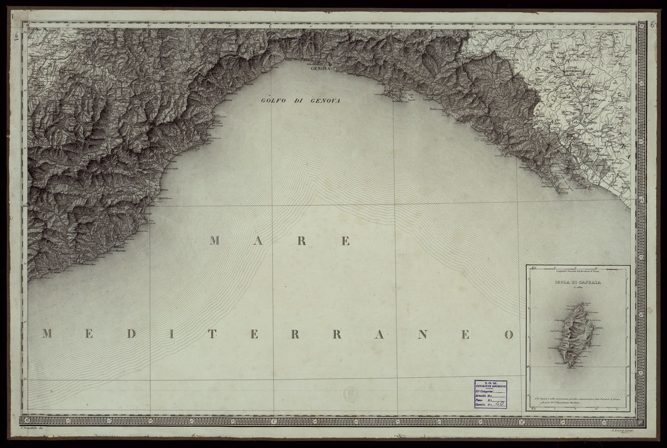 (N:24130) CARTA DEGLI STATI DI SUA MAESTA' SARDA IN TERRAFERMA OPERA DEL REAL CORPO DI STATO MAGGIORE GENERALE INCISA E PUBBLICATA - FOGLIO VI. (CA003259) Carte e stampe antiche: riproduzione a colori su carta (formato A1)
