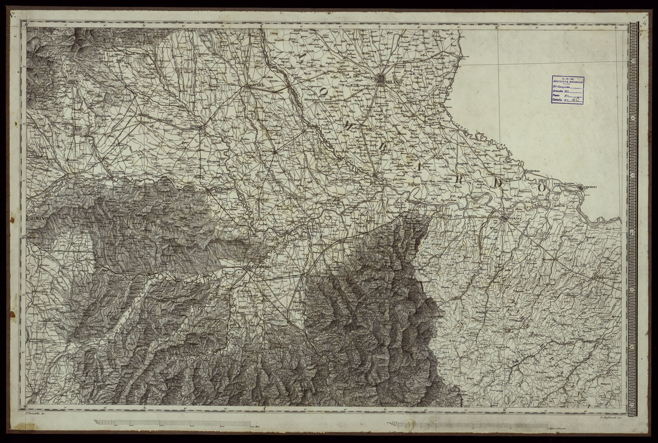 (N:24139) CARTA DEGLI STATI DI SUA MAESTA' SARDA IN TERRAFERMA OPERA DEL REAL CORPO DI STATO MAGGIORE GENERALE INCISA E PUBBLICATA - FOGLIO IV. (CA003263) Carte e stampe antiche: riproduzione a colori su carta (formato A1)