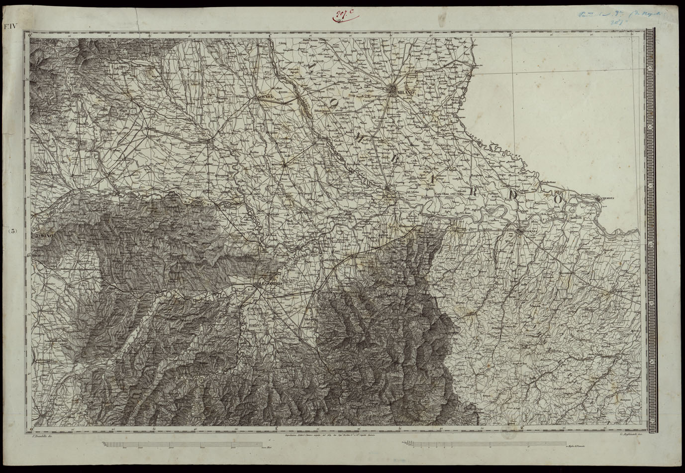 (N:24154) CARTA DEGLI STATI DI SUA MAESTA' SARDA IN TERRAFERMA OPERA DEL REAL CORPO DI STATO MAGGIORE GENERALE INCISA E PUBBLICATA - FOGLIO IV. (CA003273) Carte e stampe antiche: riproduzione a colori su carta (formato A1)