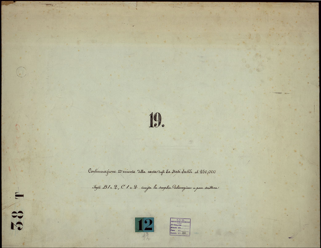 (N:24182) CONTINUAZIONE AD ORIENTE DELLA CARTA DEGLI EX-STATI SARDI AL 250.000 FOGLI B 1 E 2 C 1 e 2 INCISA LA SEMPLICE DELINEAZIONE E POCA SCRITTURA - COPERTINA (CA003293) Carte e stampe antiche: riproduzione a colori su carta (formato A1)