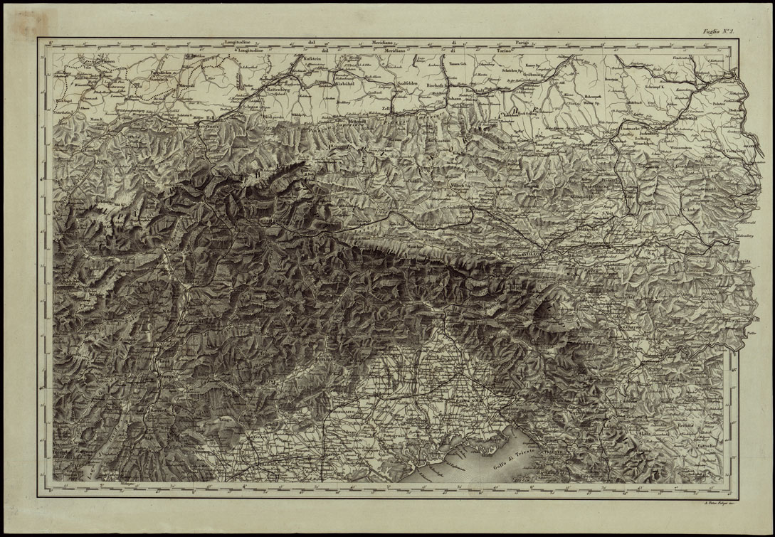 (N:24224) CARTA COROGRAFICA DELL'ITALIA SUPERIORE E CENTRALE ALLA SCALA DI 1 A 600.000 PUBBLICATA DALL'UFFICIO SUPERIORE DI STATO MAGGIORE - FOGLIO 2 (CA003306) Carte e stampe antiche: riproduzione a colori su carta (formato A1)