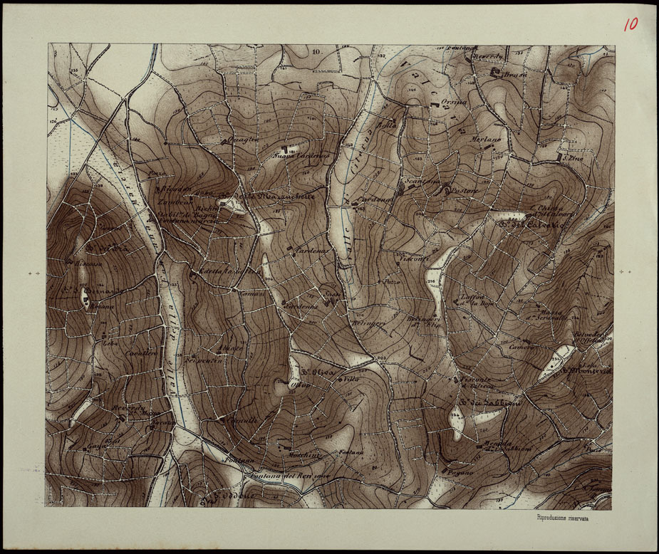 (N:23946) CARTA DEI DINTORNI DI VALENZA - FOGLIO 10 (CA003362) Carte e stampe antiche: riproduzione a colori su carta (formato A1)