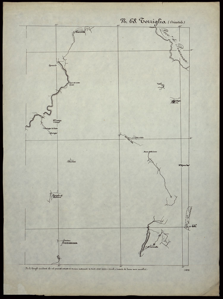 (N:24309) CARTA TOPOGRAFICA DEGLI STATI IN TERRAFERMA DI S.M. IL RE DI SARDEGNA ALLA SCALA DI 1.A 50.000. OPERA DEL CORPO REALE DELLO STATO MAGGIORE - FOGLIO N.68. - TORRIGLIA + DOCUMENTO DI AGGIORNAMENTO PARTE OCCIDENTALE E ORIENTALE (CA003835, CA003836, CA003837) Carte e stampe antiche: riproduzione a colori su carta (formato A1)
