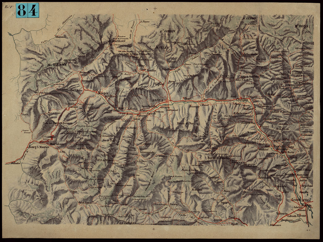 (N:24491) CARTA DIMOSTRATIVA DELLE ALPI OCCIDENTALI - Tavola I (CA003993) Carte e stampe antiche: riproduzione a colori su carta (formato A1)