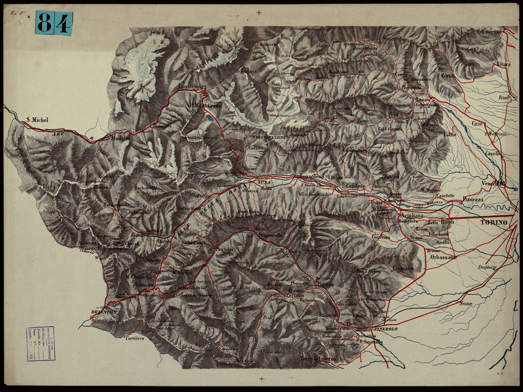 (N:24492) CARTA DIMOSTRATIVA DELLE ALPI OCCIDENTALI - Tavola II (CA003994) Carte e stampe antiche: riproduzione a colori su carta (formato A1)