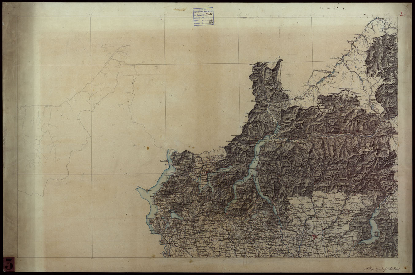 (N:10876) ITALIA SUPERIORE PARTE ORIENTALE - Foglio 2 (CA004036) Carte e stampe antiche: riproduzione a colori su carta (formato A1)