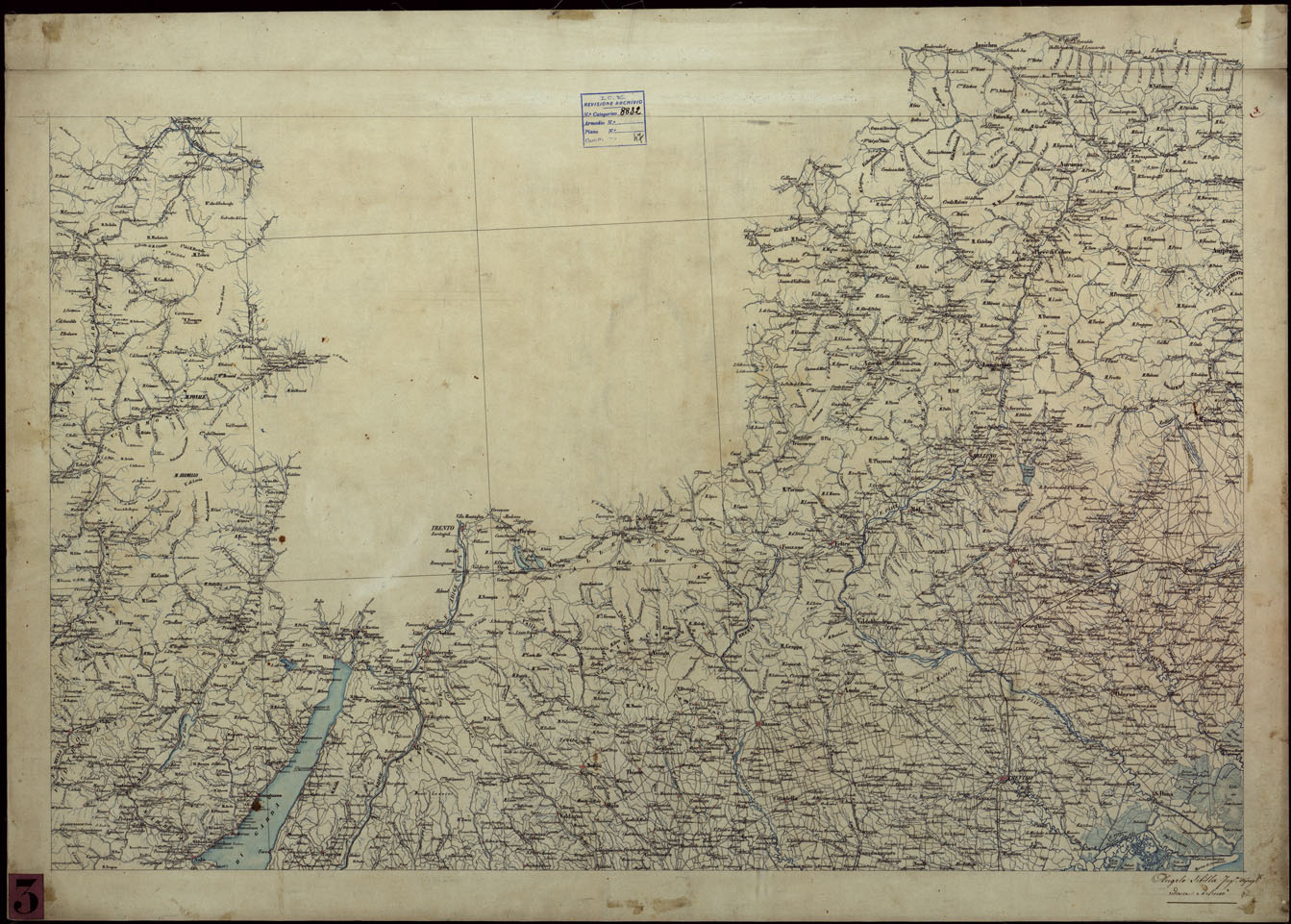 (N:10877) ITALIA SUPERIORE PARTE ORIENTALE - Foglio 3 (CA004037) Carte e stampe antiche: riproduzione a colori su carta (formato A1)