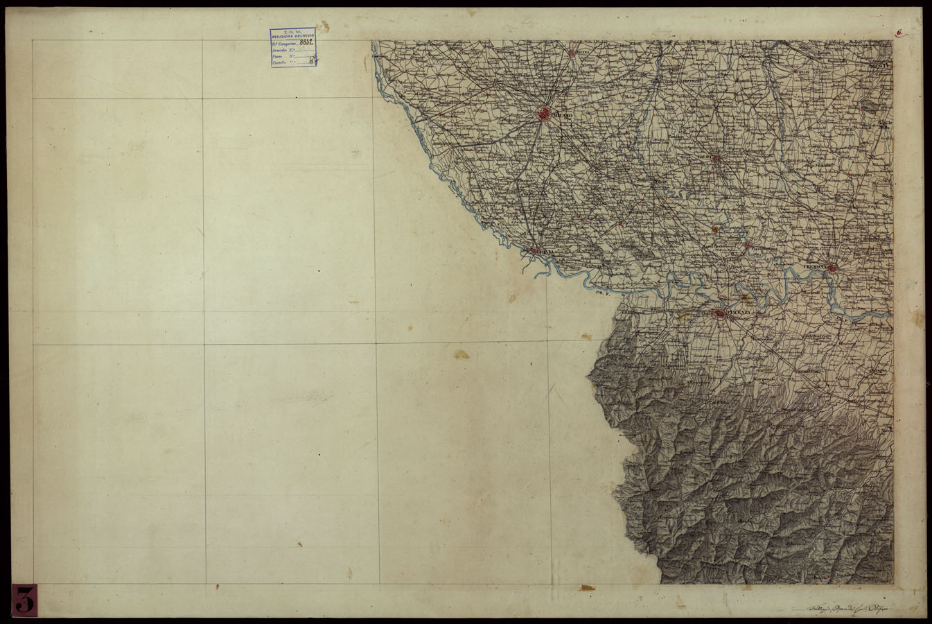 (N:10879) ITALIA SUPERIORE PARTE ORIENTALE - Foglio 6 (CA004039) Carte e stampe antiche: riproduzione a colori su carta (formato A1)