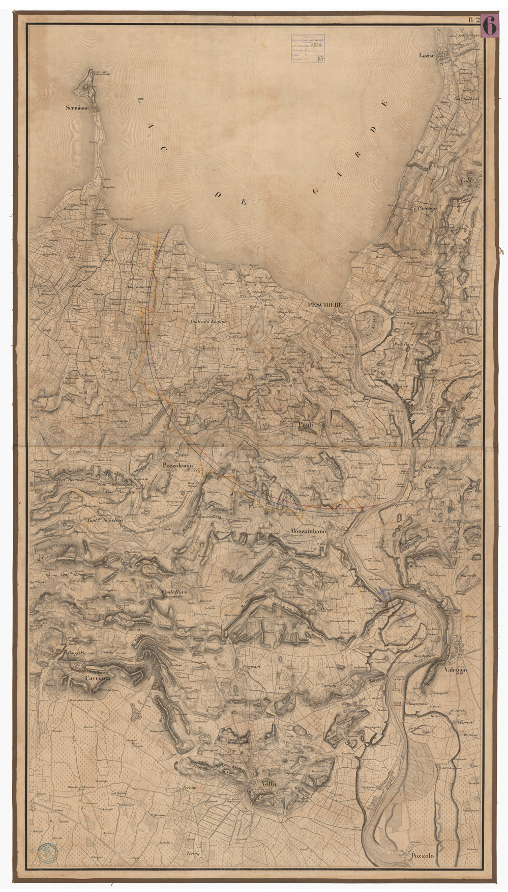 (N:9091) PROGETTI DI CONFINE INTORNO A PESCHIERA ANNEXS DE LA CARTE TOPOGRAPHIQUE - CARTA TOPOGRAFICA (CA004104) Carte e stampe antiche: riproduzione a colori su carta (formato A1)