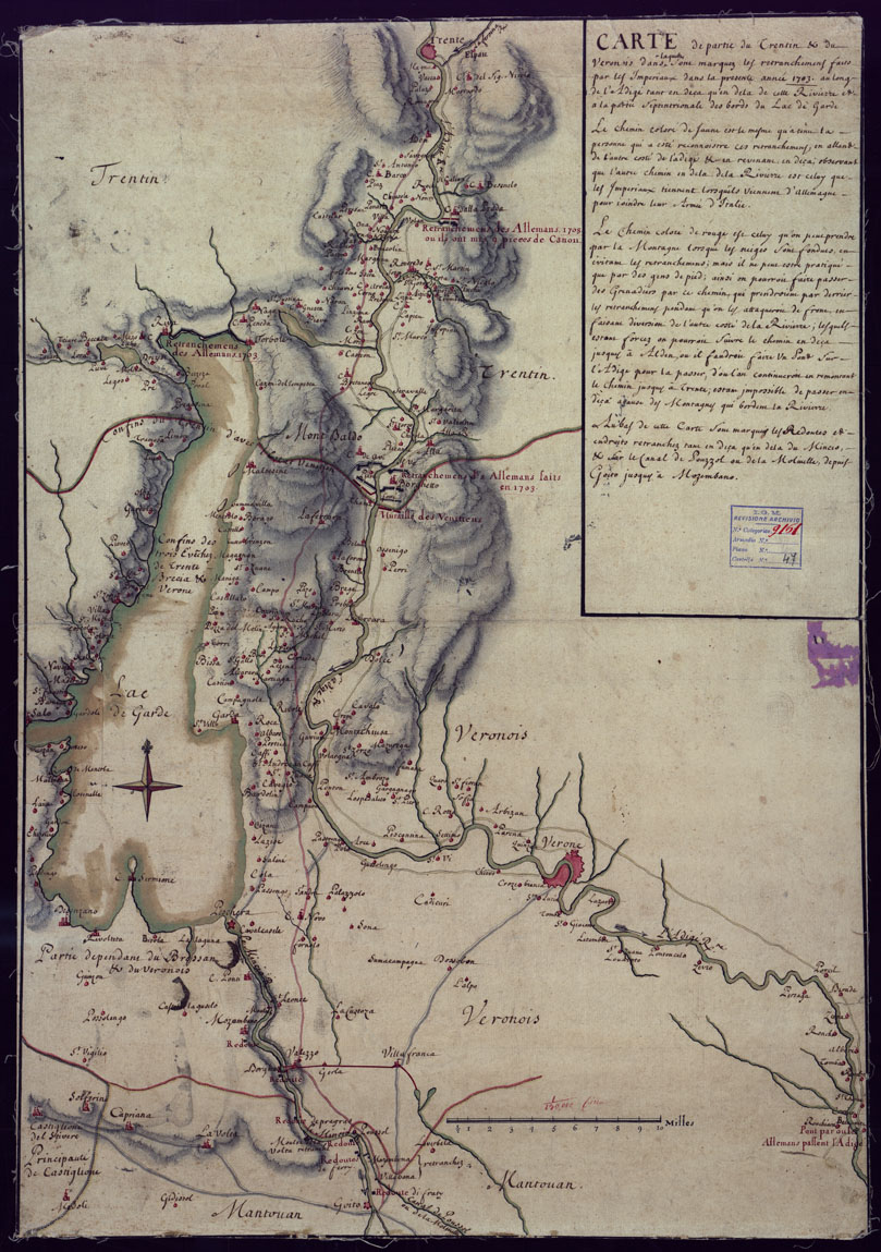 (N:13190) CARTE DE PARTIE DU TRENTIN ET DU VERONOIS (CA004105) Carte e stampe antiche: riproduzione a colori su carta (formato A1)