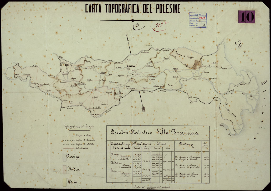 (N:14115) CARTA TOPOGRAFICA DEL POLESINE. (CA004132) Carte e stampe antiche: riproduzione a colori su carta (formato A1)