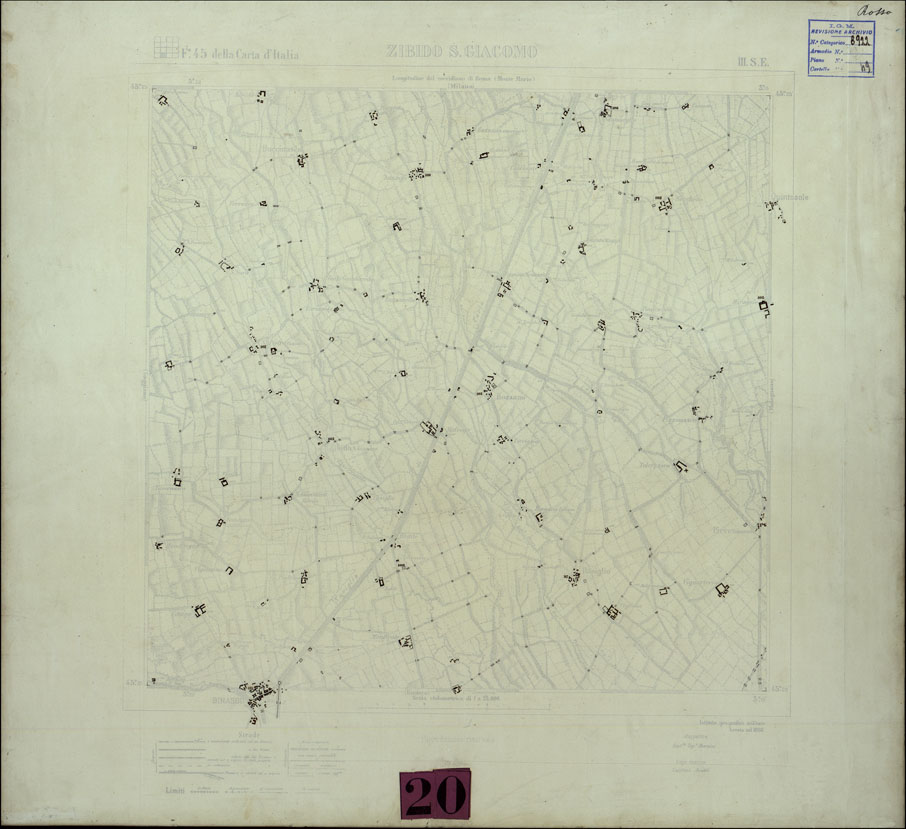 (N:24443) DINTORNI DI MILANO STAMPE A 3 COLORI SEPARATI SU CARTONCINO RIGIDO - ZIBIDO SAN GAICOMO III. S.E. (CA004195) Carte e stampe antiche: riproduzione a colori su carta (formato A1)