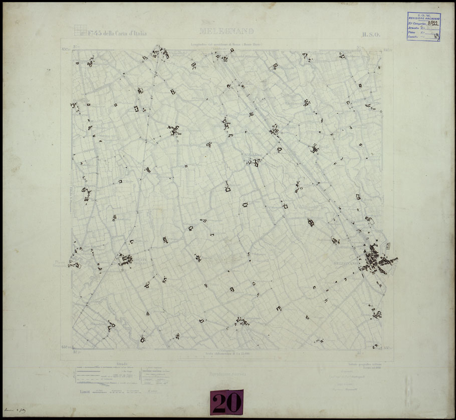(N:24444) DINTORNI DI MILANO STAMPE A 3 COLORI SEPARATI SU CARTONCINO RIGIDO - MELEGNANO II. S.O. (CA004198) Carte e stampe antiche: riproduzione a colori su carta (formato A1)