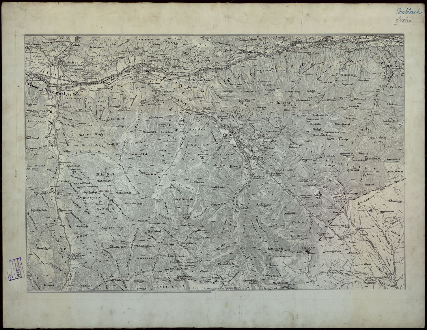 (N:24454) MANOVRE DI CAMPAGNA STAMPA SU CARTONCINO "NERO" - TOBLACH - SESCHEN (CA004226) Carte e stampe antiche: riproduzione a colori su carta (formato A1)