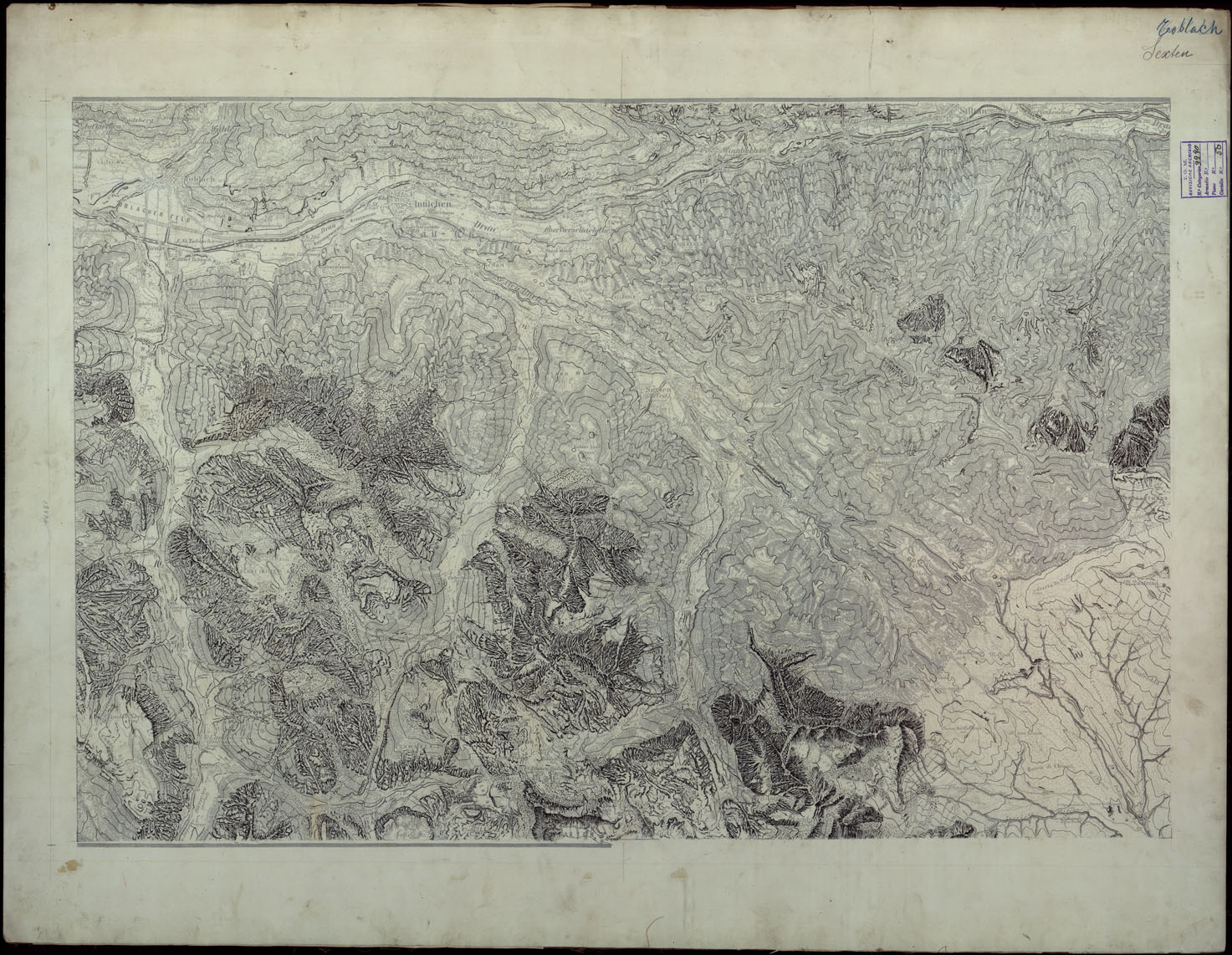 (N:24455) MANOVRE DI CAMPAGNA STAMPA SU CARTONCINO "CURVE" - TOBLACH - SESCHEN (CA004227) Carte e stampe antiche: riproduzione a colori su carta (formato A1)