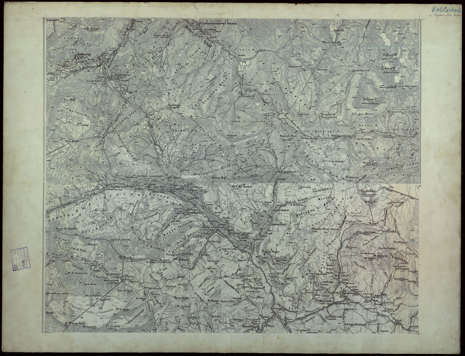 (N:24458) MANOVRE DI CAMPAGNA STAMPA SU CARTONCINO "NERO" - VAL CORDEVOLE REGIONE TRE SASSI (CA004230) Carte e stampe antiche: riproduzione a colori su carta (formato A1)