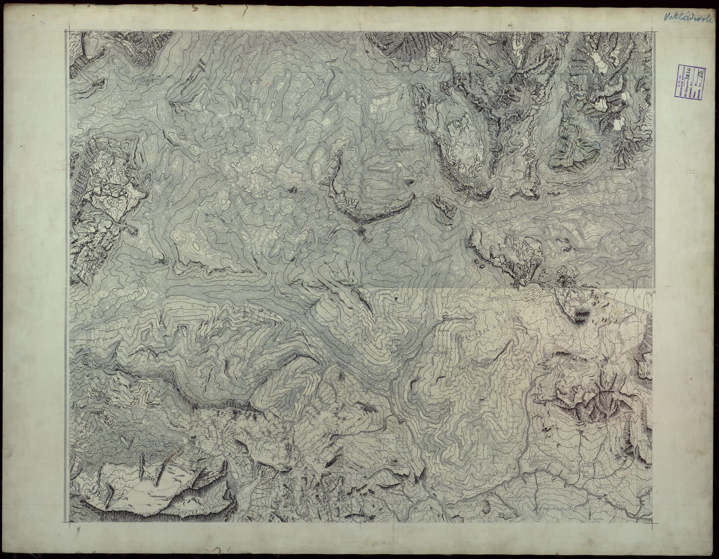 (N:24459) MANOVRE DI CAMPAGNA STAMPA SU CARTONCINO "CURVE - VAL CORDEVOLE REGIONALE TRE SASSI (CA004231) Carte e stampe antiche: riproduzione a colori su carta (formato A1)
