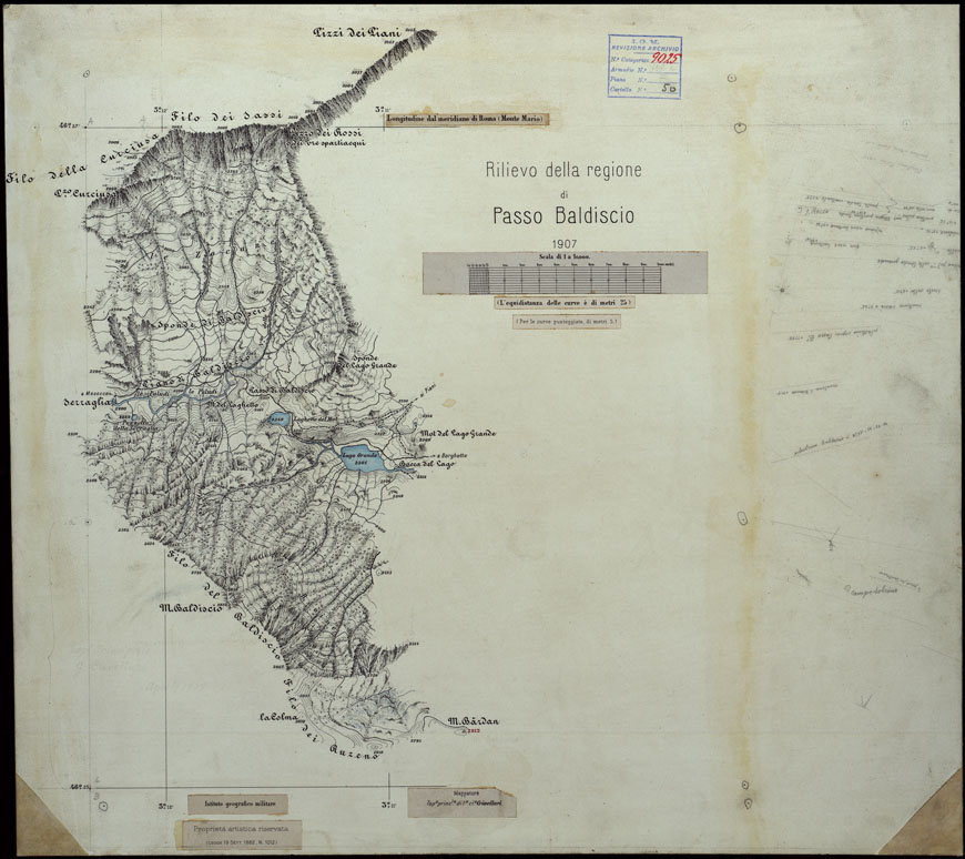 (N:14489) RILIEVO DELLA REGIONE DI PASSO BALDISCIO (CA004235) Carte e stampe antiche: riproduzione a colori su carta (formato A1)