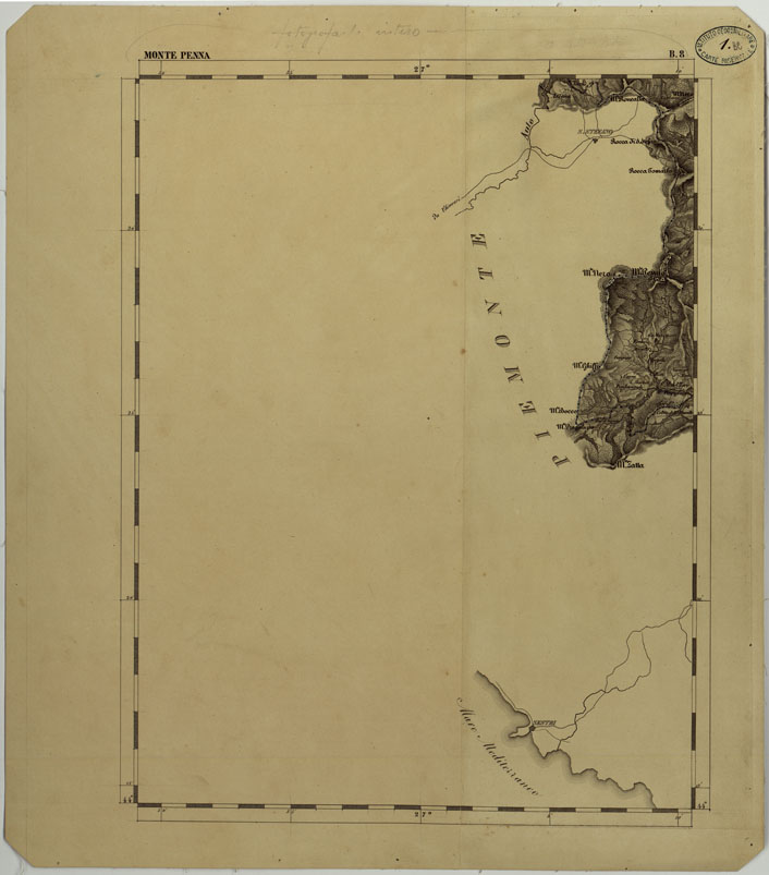 (N:11704) CARTA TOPOGRAFICA DELLA LOMBARDIA, DEL VENETO E DELL'ITALIA CENTRALE - CARTA DEGLI EX DUCATI DI PARMA, PIACENZA E MODENA - B.8 MONTE PENNA (CA004287) Carte e stampe antiche: riproduzione a colori su carta (formato A1)