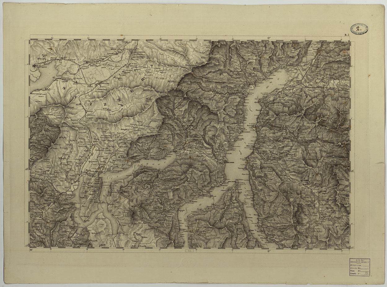 (N:14713) CARTA TOPOGRAFICA DEL REGNO LOMBARDO-VENETO COSTRUTTA SOPRA MISURE ASTRONOMICO-TRIGONOMETRICHE ED INCISA A MILANO NELL'ISTITUTO GEOGRAFICO MILITARE DELL'I.R. STATO MAGGIORE GENARALE AUSTRIACO PUBBLICATA NELL'ANNO - B.3 (CA004341) Carte e stampe antiche: riproduzione a colori su carta (formato A1)