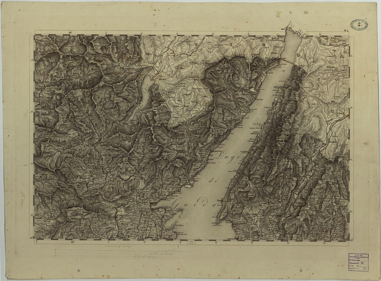 (N:14728) CARTA TOPOGRAFICA DEL REGNO LOMBARDO-VENETO COSTRUTTA SOPRA MISURE ASTRONOMICO-TRIGONOMETRICHE ED INCISA A MILANO NELL'ISTITUTO GEOGRAFICO MILITARE DELL'I.R. STATO MAGGIORE GENARALE AUSTRIACO PUBBLICATA NELL'ANNO - D.4 (CA004354) Carte e stampe antiche: riproduzione a colori su carta (formato A1)