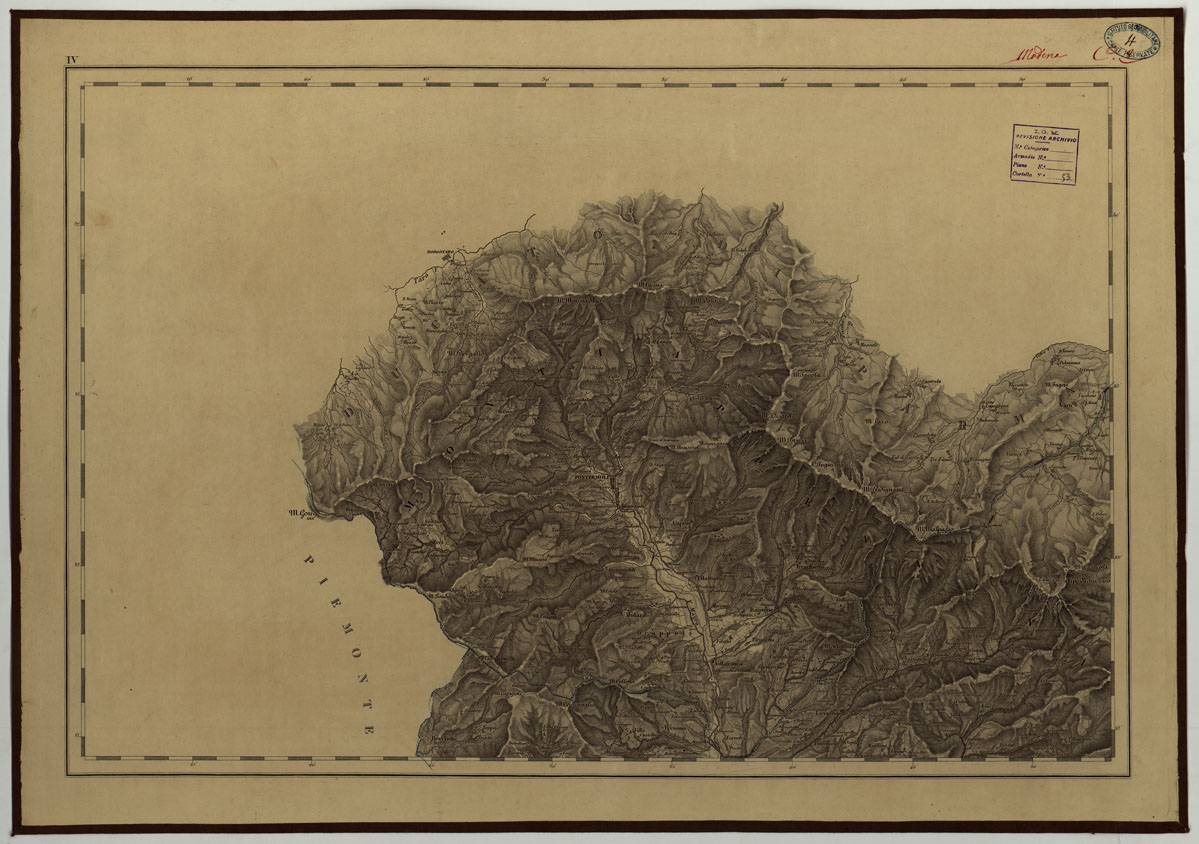 (N:24512) CARTA TOPOGRAFICA DEL DUCATO DI MODENA LEVATA DIETRO MISURE TRIGONOMETRICHE alla scala di 1 28,800 PER ORDINE DI SUA LATEZZA REALE FRANCESCO IV ARCIDUCA D'AUSTRIA, DUCA DI MODENA DEL REGIO DUCALE CORPO DEL GENIO MILITARE ESTENSE - IV (CA004436) Carte e stampe antiche: riproduzione a colori su carta (formato A1)