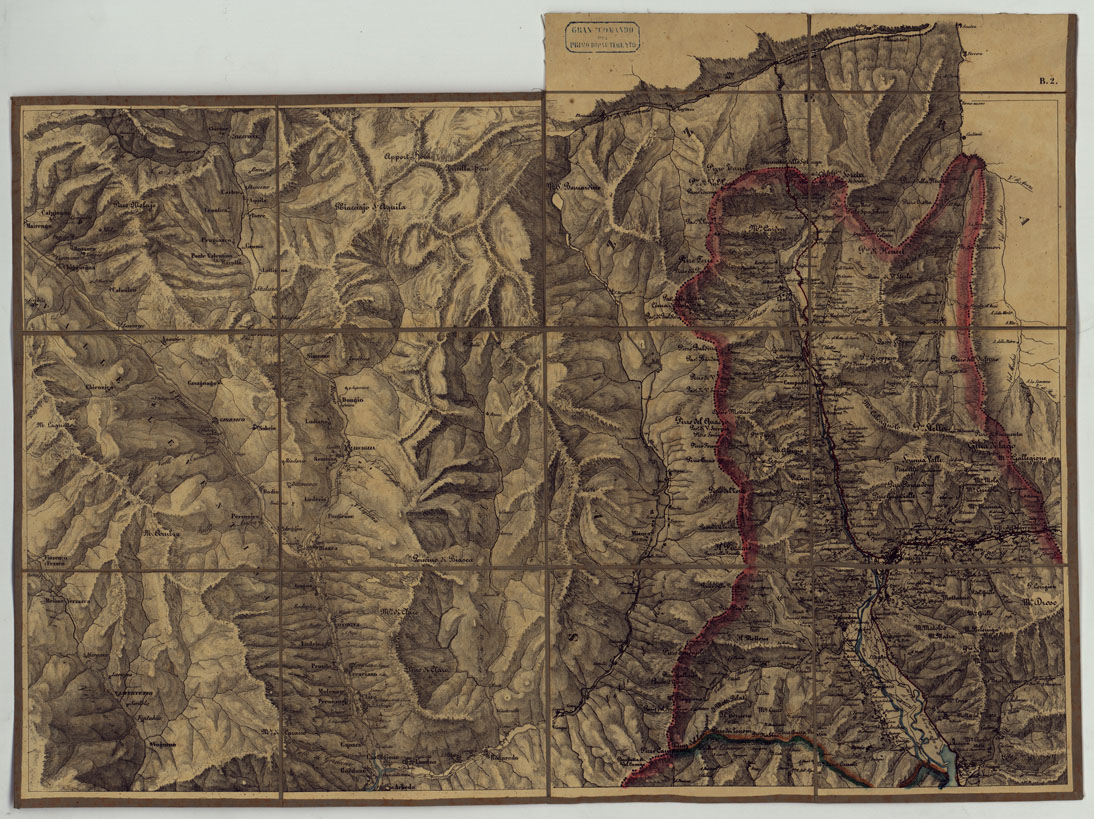 (N:11651) CARTA TOPOGRAFICA DELLA LOMBARDIAE DEI DUCATI DI PARMA, PIACENZA E MODENA ALLA SCALA DEL 1 86.400 DEL VERO DIVISA IN 32 FOGLI. LITOGRAFFIZZATA NELL'UFFICIO TOPOGRAFICO DEL REAL CORPO DI STATO MAGGIORE GENERALE - FOG. B.2 (CA004710) Carte e stampe antiche: riproduzione a colori su carta (formato A1)