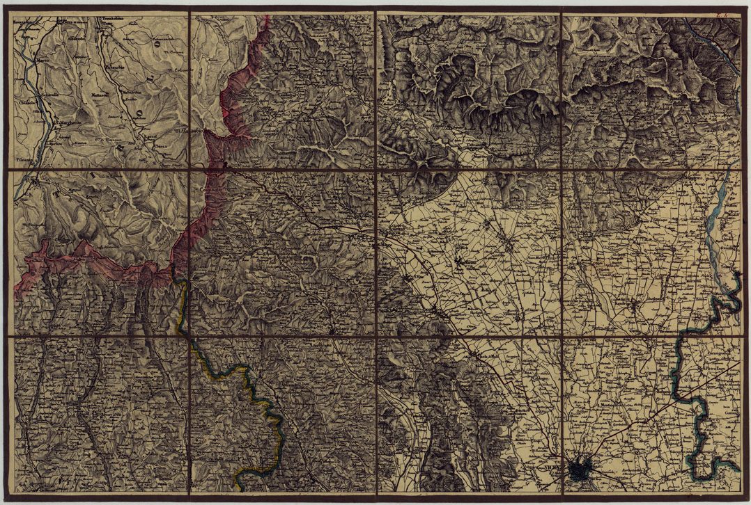 (N:11676) CARTA TOPOGRAFICA DELLA LOMBARDIAE DEI DUCATI DI PARMA, PIACENZA E MODENA ALLA SCALA DEL 1 86.400 DEL VERO DIVISA IN 32 FOGLI. LITOGRAFFIZZATA NELL'UFFICIO TOPOGRAFICO DEL REAL CORPO DI STATO MAGGIORE GENERALE - FOG. E.4 (CA004737) Carte e stampe antiche: riproduzione a colori su carta (formato A1)