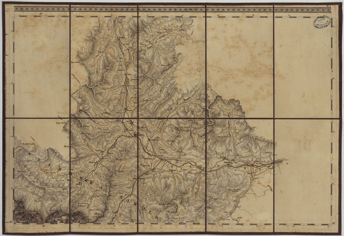 (N:14830) CARTA TOPOGRAFICA REGNO LOMBARDO-VENETO COSTRUTTA SOPRA MISURE ASTRONOMICO-TRIGONOMETRICHE ED INCISA A MILANO NELL'ISTITUO GEOGRAFICO MILTARE DELL'I.R. STATO MAGGIORE GENERALE AUSTRIACO. PUBBLICATA NELL'ANNO 1833 RETTIFICA NELL'ANNO 1856 - FOG.D1. (CA004770) Carte e stampe antiche: riproduzione a colori su carta (formato A1)