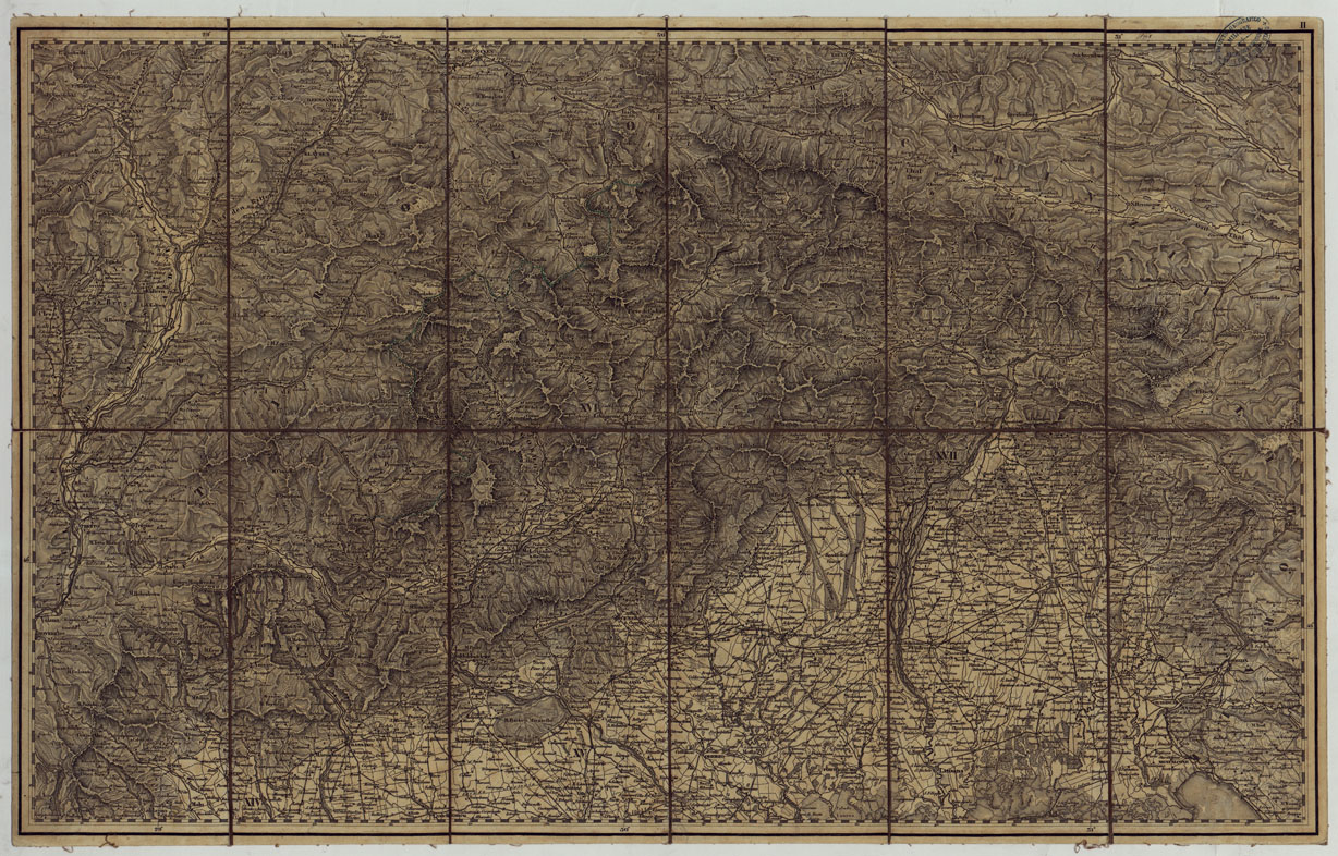 (N:14858) CARTA GENERALE DEL REGNO LOMBARDO-VENETO RIDOTTA DALLA CARTA TOPOGRAFICA NELL'ISTTUTO GEOGRAFICO MILITARE DELL'I.R. STATO MAGGIORE GENERALE IN MILANO NELL'ANNO 1838 - TAVOLA II (CA004826) Carte e stampe antiche: riproduzione a colori su carta (formato A1)