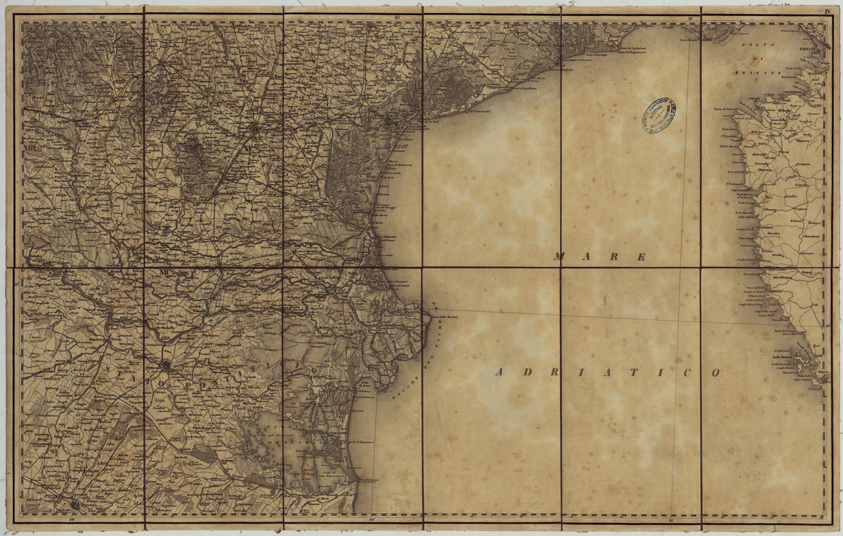 (N:14860) CARTA GENERALE DEL REGNO LOMBARDO-VENETO RIDOTTA DALLA CARTA TOPOGRAFICA NELL'ISTTUTO GEOGRAFICO MILITARE DELL'I.R. STATO MAGGIORE GENERALE IN MILANO NELL'ANNO 1838 - TAVOLA IV (CA004828) Carte e stampe antiche: riproduzione a colori su carta (formato A1)