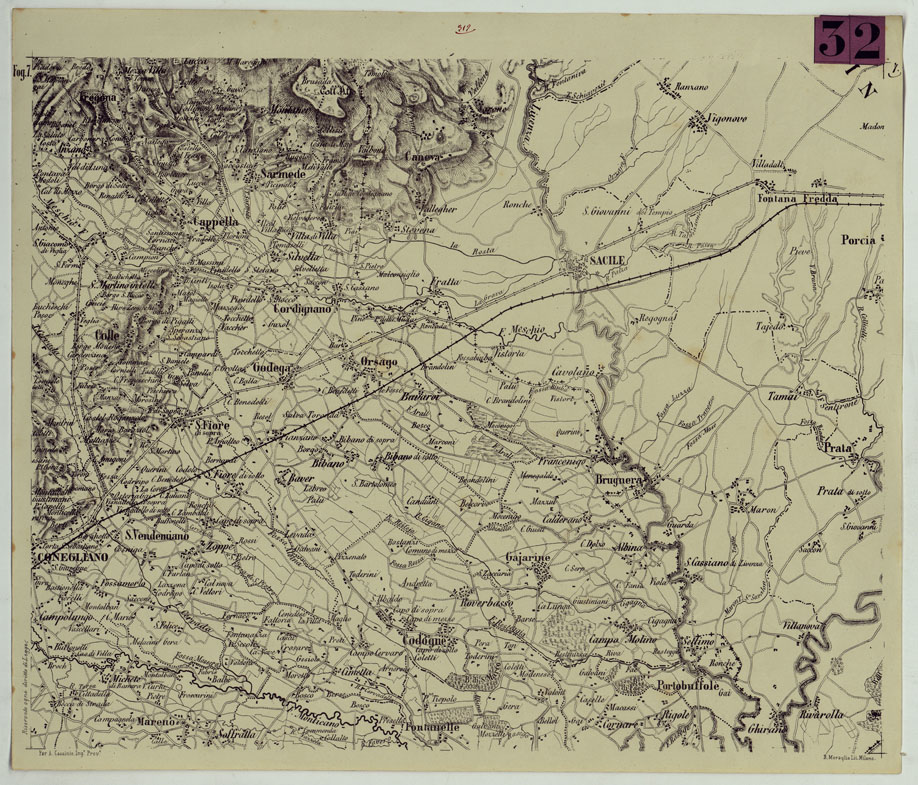 (N:14448) TOPOGRAFIA DELLA PROVINCIA DI TREVISO PER OPERA DELL'ING. ARCH. CIV. D'AGOSTINO CASSINIS MEDIANTE LA FOTOGRAFIA DALLA CARTE DELL'ISTITUTO GEOG. MILIT. DI VIENNA TRADOTTA IN SCALA DI 1 43,200 E RETTIFICATA SECONDO LE VARIAZIONI AVVENUTE FINO AL 1876. (CA004992) Carte e stampe antiche: riproduzione a colori su carta (formato A1)