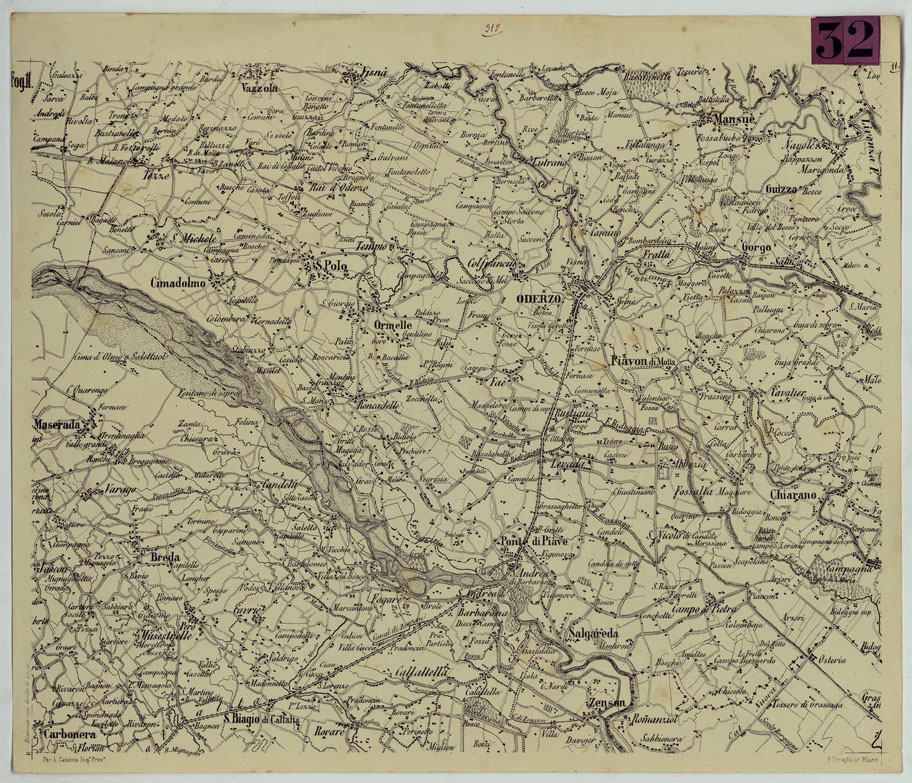 (N:14436) TOPOGRAFIA DELLA PROVINCIA DI TREVISO PER OPERA DELL'ING. ARCH. CIV. D'AGOSTINO CASSINIS MEDIANTE LA FOTOGRAFIA DALLA CARTE DELL'ISTITUTO GEOG. MILIT. DI VIENNA TRADOTTA IN SCALA DI 1 43,200 E RETTIFICATA SECONDO LE VARIAZIONI AVVENUTE FINO AL 1876. (CA004996) Carte e stampe antiche: riproduzione a colori su carta (formato A1)