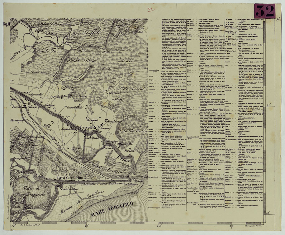 (N:14441) TOPOGRAFIA DELLA PROVINCIA DI TREVISO PER OPERA DELL'ING. ARCH. CIV. D'AGOSTINO CASSINIS MEDIANTE LA FOTOGRAFIA DALLA CARTE DELL'ISTITUTO GEOG. MILIT. DI VIENNA TRADOTTA IN SCALA DI 1 43,200 E RETTIFICATA SECONDO LE VARIAZIONI AVVENUTE FINO AL 1876. (CA005001) Carte e stampe antiche: riproduzione a colori su carta (formato A1)