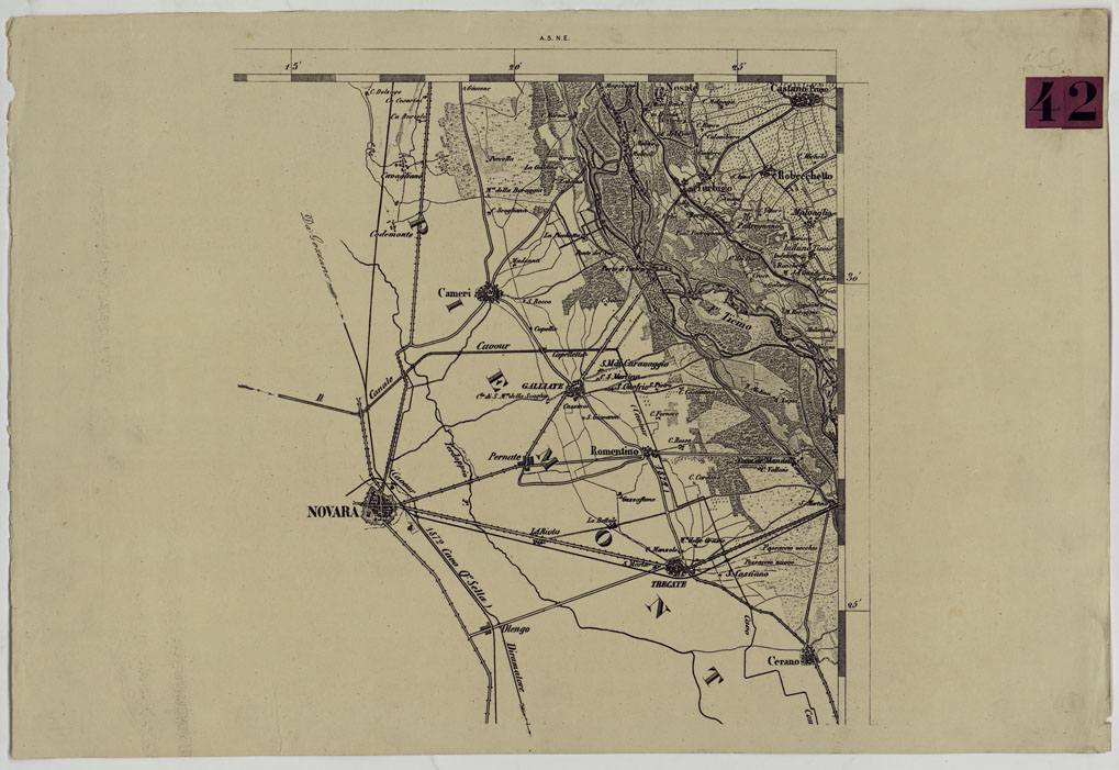(N:12046) CARTA DEL LOMBARDO VENETO E ITALIA CENTRALE - FOGLIO A.5. N.E. (CA005104) Carte e stampe antiche: riproduzione a colori su carta (formato A1)