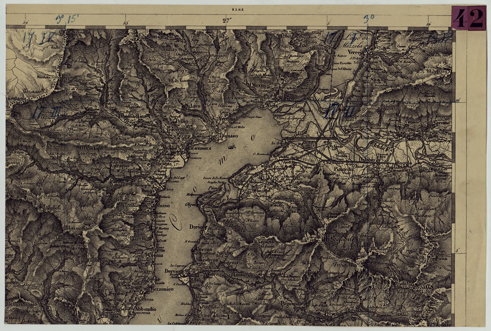 (N:12049) CARTA DEL LOMBARDO VENETO E ITALIA CENTRALE - FOGLIOB.3. N.E. (CA005108) Carte e stampe antiche: riproduzione a colori su carta (formato A1)